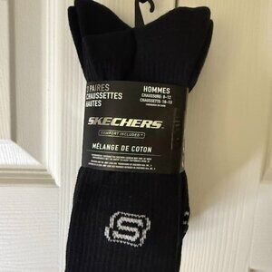Skechers Men's Black Crew Socks Cotton Blend